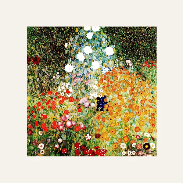 Carré 120 Klimt - Jardin fleuri