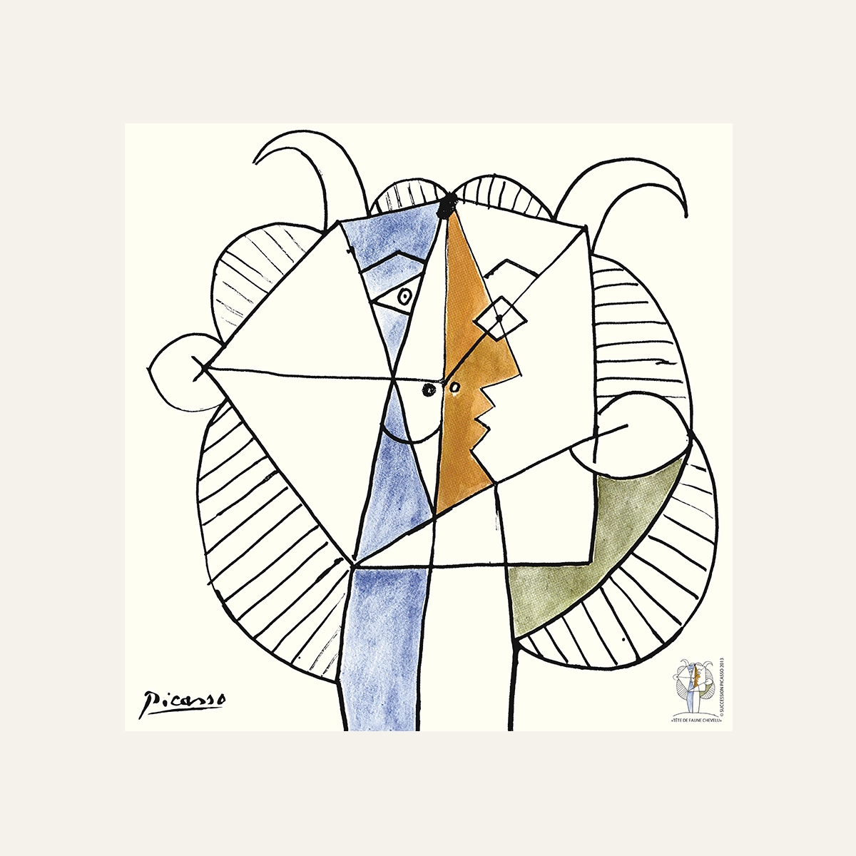 Carré 70 Picasso - Tête de Faune chevelu