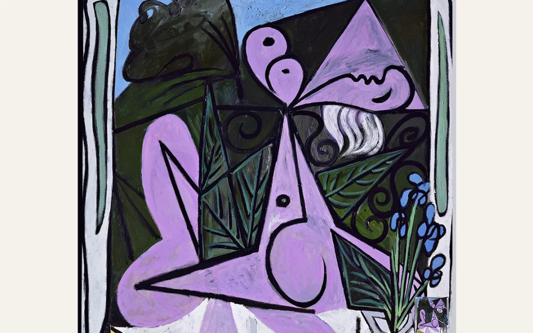 Carré 90 Picasso – Nu au bouquet d’iris et au miroir