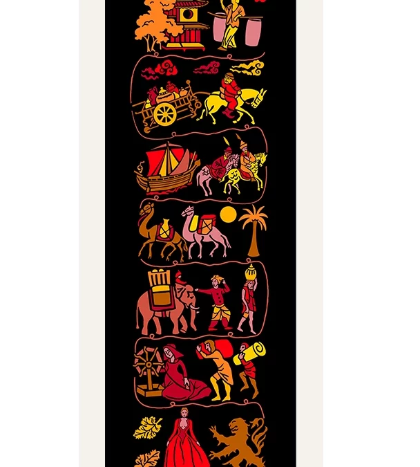 Echarpe 140 Route de la soie