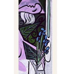 Echarpe 140 Picasso - Nu au bouquet d'iris et au miroir