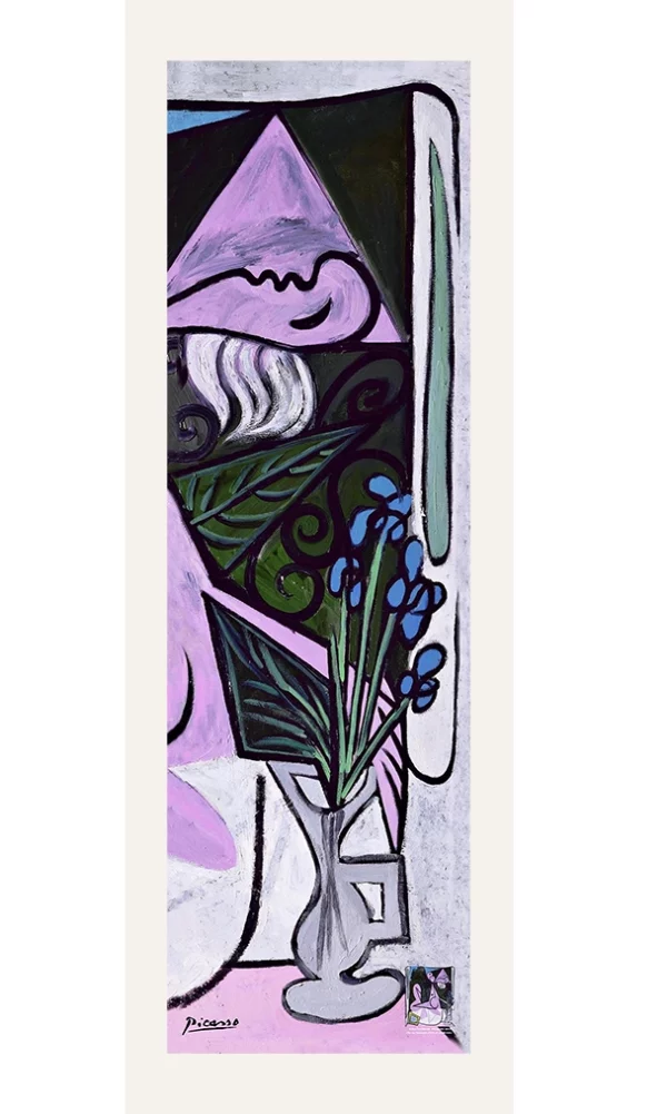 Echarpe 140 Picasso - Nu au bouquet d'iris et au miroir