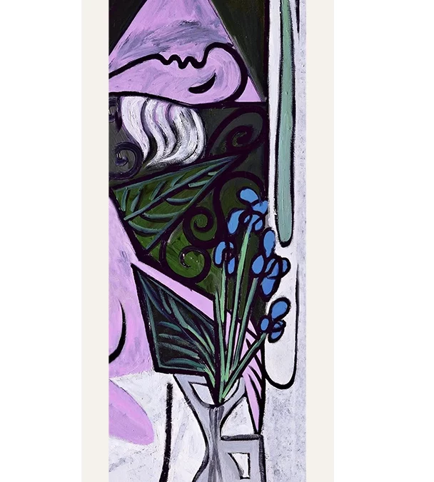 Echarpe 140 Picasso – Nu au bouquet d’iris et au miroir