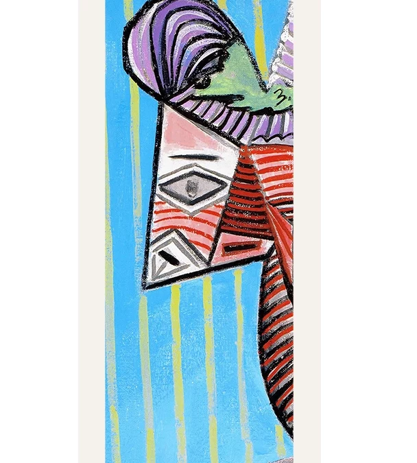 Echarpe 140 Picasso – Buste de femme au chapeau rayé