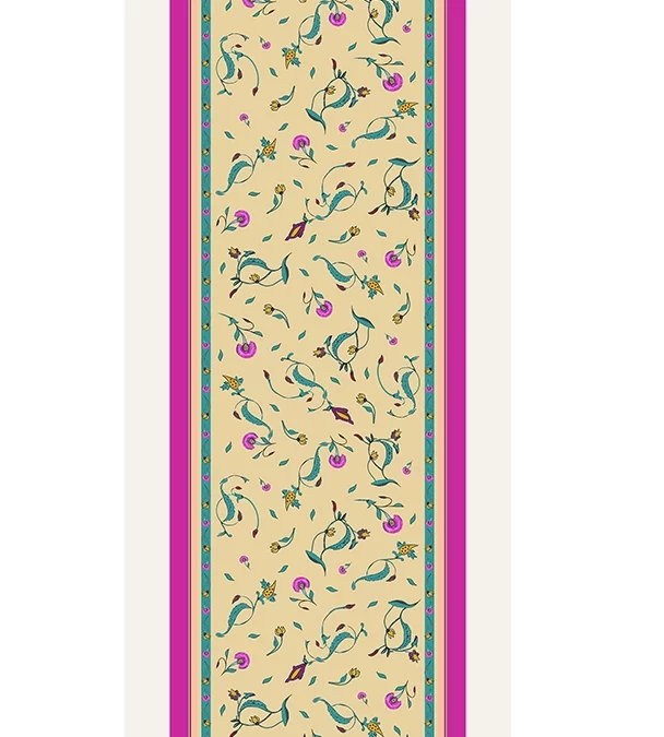 Echarpe 140 Fleurs persanes