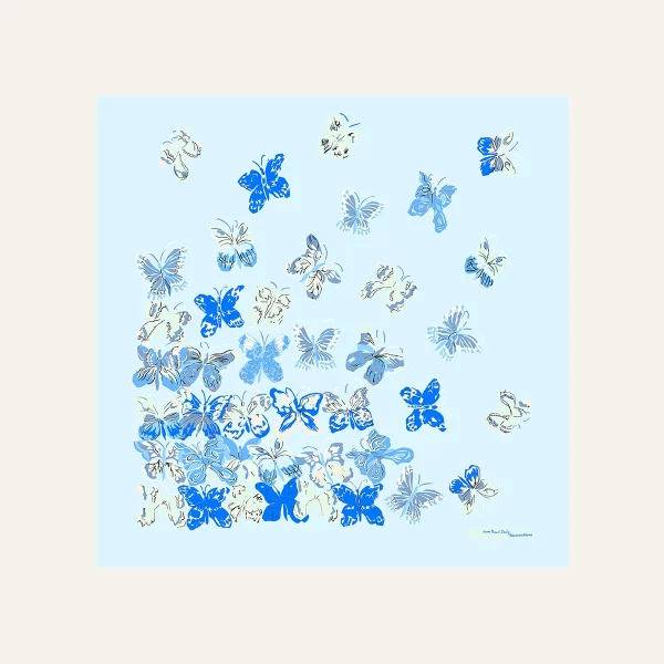 Carré 90 Dufy - Papillons bleu