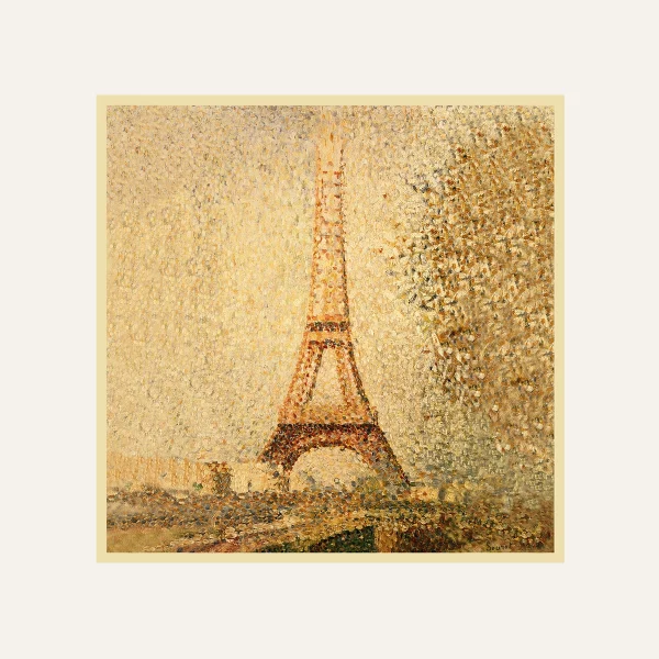 Square silk scarf with Seurat artwork – Eiffel Tower