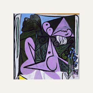 Carré de soie Picasso - Nu au bouquet d'iris