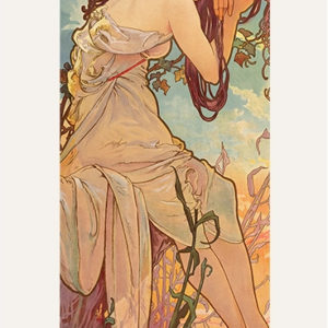 Foulard, écharpe de soie Mucha, Eté