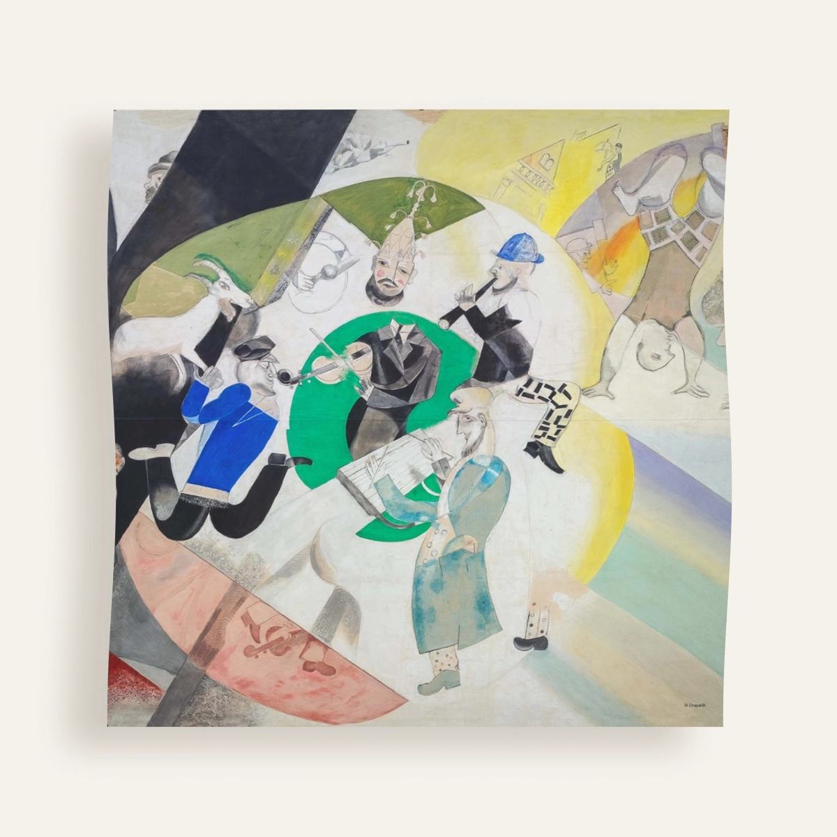 Carré de soie Brochier Soieries Chagall – Introduction au théâtre juif