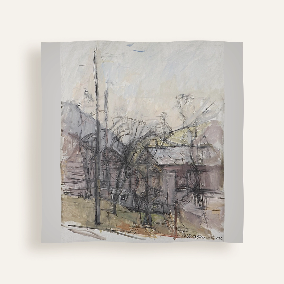 Carré 90 Giacometti – Paysage aux maisons