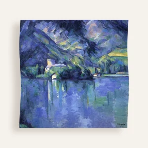 Cézanne Square Silk Scarf – Lake Annecy