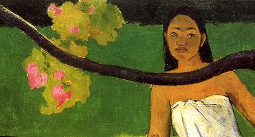 Echarpe 140 Gauguin - Scène tahitienne