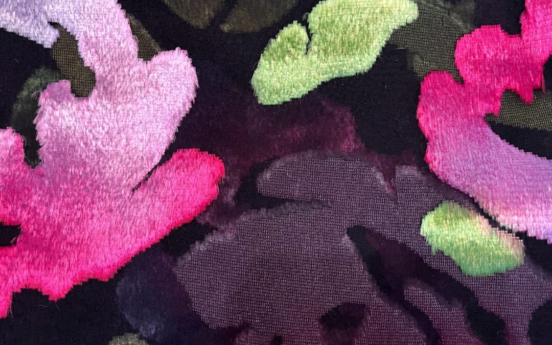 Velvet silk scarf  – Monet – Soir