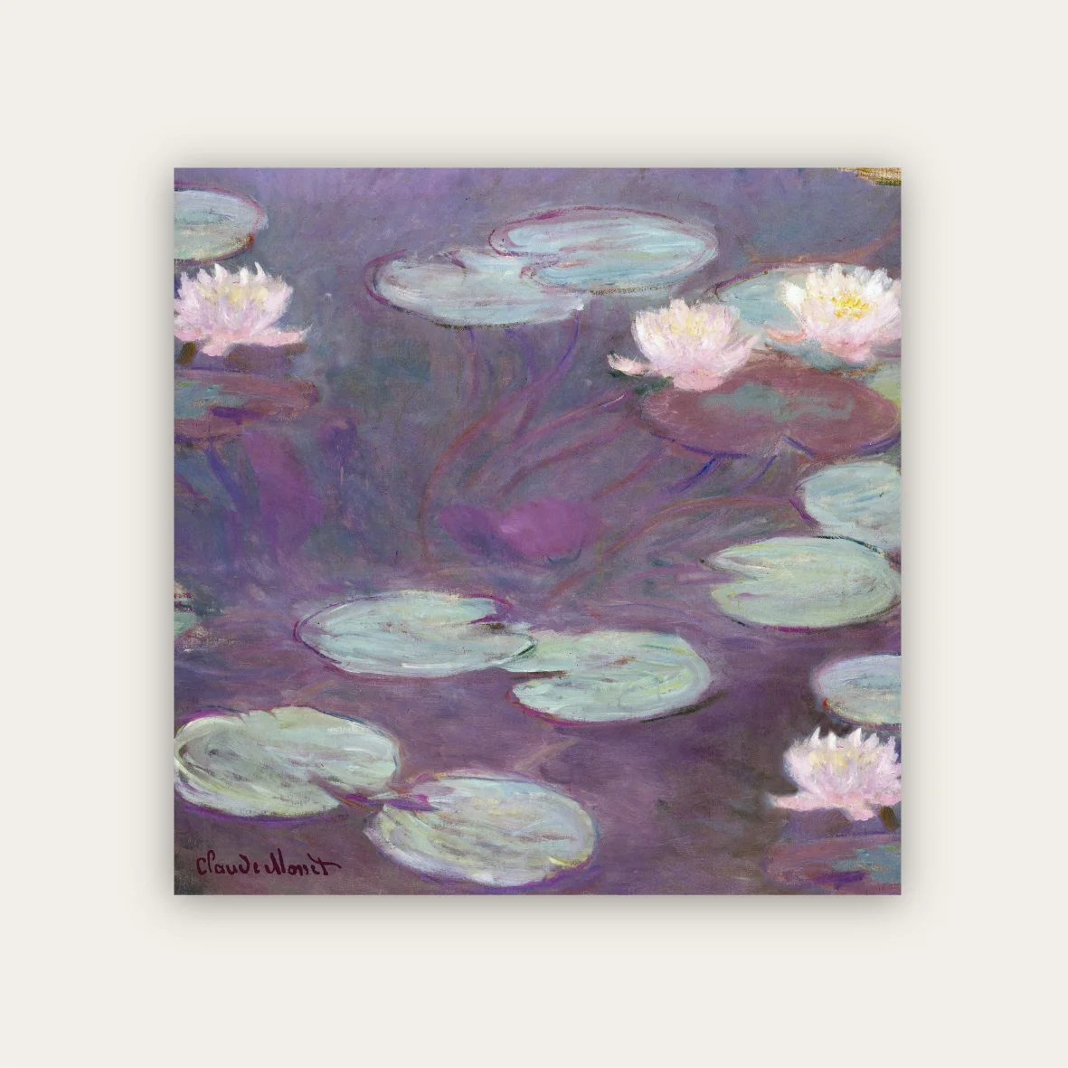 Carré de soie Nymphéas roses de Claude Monet