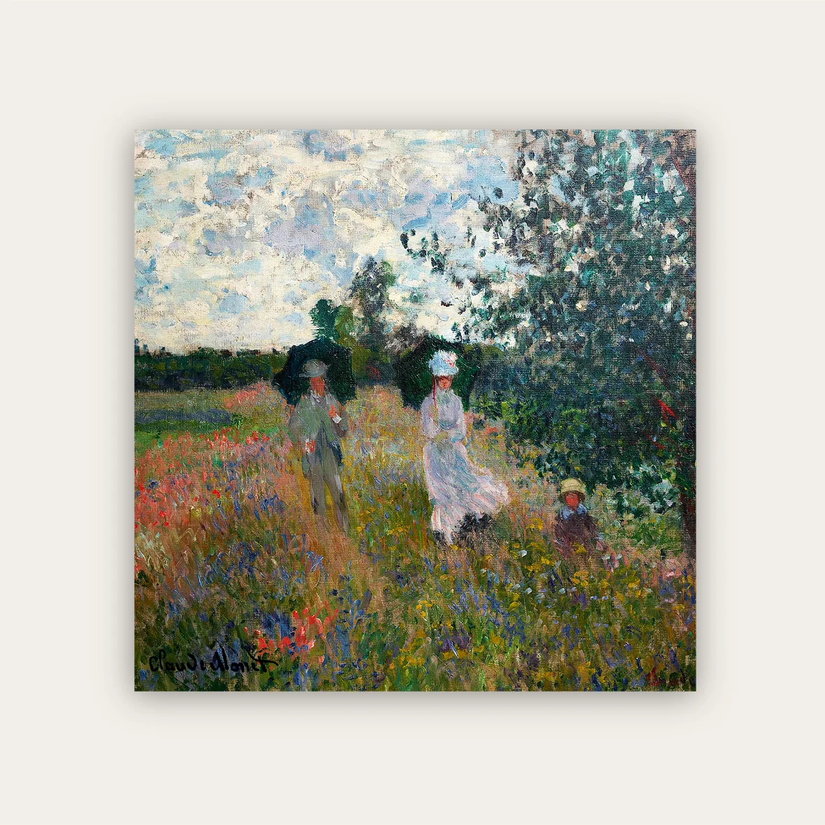 Carré de soie En promenade près d'Argenteuil de Claude Monet